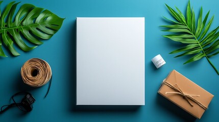 Poster - Eco friendly white paper wrap for stylish product packaging in parcel carton box showcasing a minimalist clean design matte textured surface and natural sustainable materials