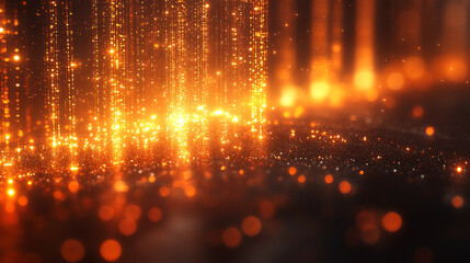 Poster - abstract representation of cyberspace matrix featuring falling digital lines resembling binary code 