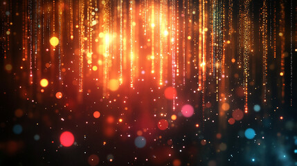 Poster - abstract representation of cyberspace matrix featuring falling digital lines resembling binary code 