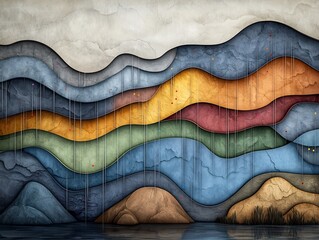 Poster - Captivating Topographical Data Mapping with Dynamic Cartographic Composition Showcasing Intricate Rainfall Patterns Contour Lines