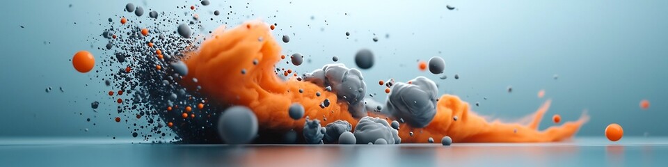 Poster - Mesmerizing 3D Animation of Wave Packet Absorption and Emission Dynamics A captivating visual representation of the complex interactions and energy transformations within a wave packet as it