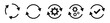 © icons gate - gear icon with two arrows. settings icon with update, refresh, recycling, rotate signs - sync process icon set with check mark tick symbol. update icon symbol. Software upgrade concept