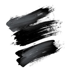 Poster - Abstract black brush strokes on a transparent background showcasing artistic elements in modern design, Black Brush Strokes, Abstract Artistic Elements Isolated on transparent background