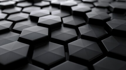 Wall Mural - abstract black hexagonal pattern background