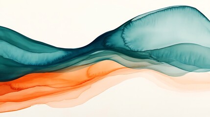 Poster - Elegant Ink Watercolor Blend Featuring Open Space for Text