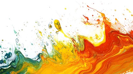 Poster - Lively Ink Paint Artwork with Clear Text Overlay Area