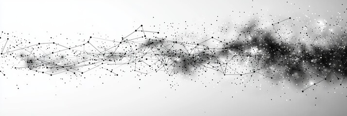 Poster - Network connecting dot polygon background. Concept of network business, technology, data, and chemistry. Dot connect line abstract background symbolizes a futuristic network and data transformation
