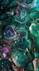 Wall Mural - abstract patterns in vibrant green and purple hues. ai.