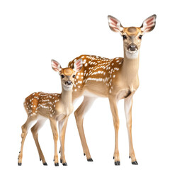 Wall Mural - Two spotted deer standing together in nature