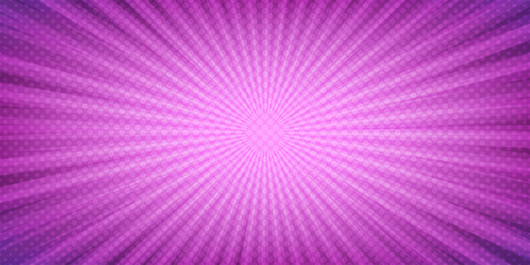 Poster - Purple radial comic background. Speed effect lines. Violet Pop art Backdrop. Dotted halftone texture. Template for poster, banner, comic book, magazine, cover