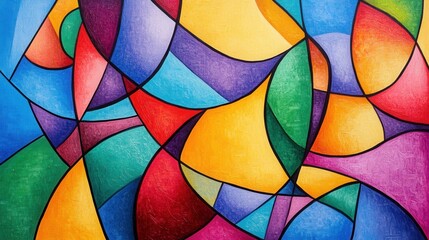 Wall Mural - Vibrant Abstract Colorful Geometry Art for Modern Interior Design