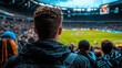 © DKPhoto - A thrilling moment captured from the perspective of a spectator witnessing an exciting live football match amid a vibrant crowd, showcasing the passion of sports and camaraderie.