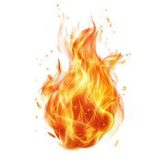 Poster - realistic flame effect dancing against a transparent background, showcasing vibrant colors and dynam