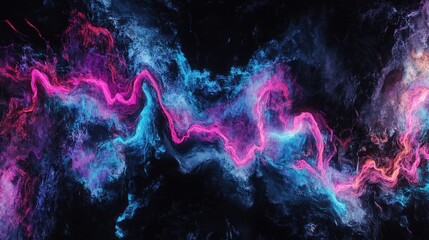 Poster - Dynamic Abstract Background with Vibrant Colors and Fluid Patterns, Suitable for Artistic, Science, or Technology Themes in Various Design Applications