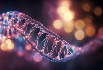 Poster - shimmering structure portraying dna data science lights dynamic nature fusion