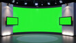© OS - TV studio with green screen and professional lighting setup.Innovation and creativity in modern multimedia production.Broadcast visuals for film, video, or virtual event promotions.