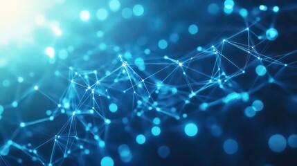 Poster - Abstract digital background featuring glowing circuit patterns in blue hues, representing technology and innovation.
