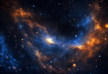 sparkling stars scene orange dark featuring b nebula stunning blue cosmic