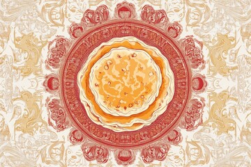 Poster - Colorful hand drawn doodle of sun surrounded by intricate floral patterns and warm colors capturing a cheerful vibe. Generative AI