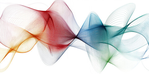 Poster - Colorful abstract lines flowing smoothly in wave pattern