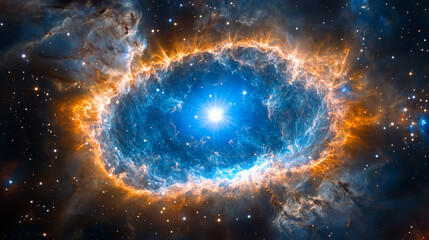 Wall Mural - Stunning cosmic nebula glowing in deep space