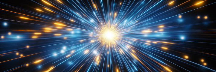Aufkleber - Light streaks exploding from bright center creating hyperspace jump effect