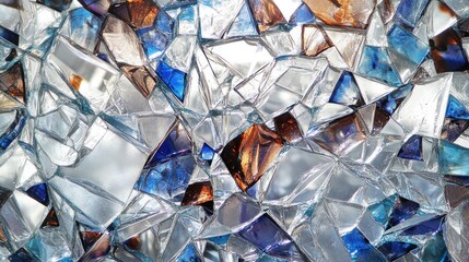 Poster - abstract composition of multicolored glass fragments displaying an array of geometric shapes and tex