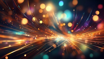 Poster - Dazzling Abstract Light Trails with Colorful Bokeh Effects