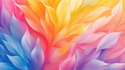 Poster - Colorful abstract leaves in vibrant shades of pink and yellow