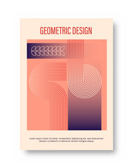 Wall Mural - abstract geometric poster. orange patterns from linear ornaments. dynamic cool effect. template and 