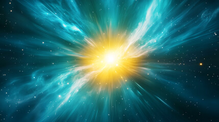 Wall Mural - Bright explosion of light in cosmic space with vivid colors
