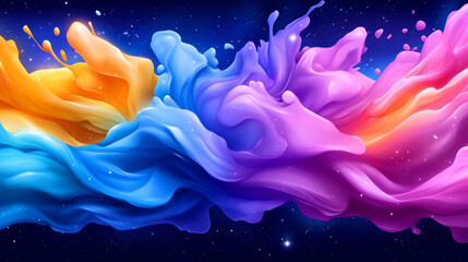 Leinwandbilder - Vibrant swirling colors creating an abstract cosmic effect