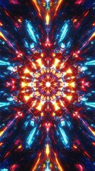Poster - Kaleidoscopic Lights in Vibrant Colors with Dynamic Patterns and Radiant Shine Revealing an Exquisite Abstract Background for Creative Designs