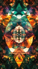 Poster - Vibrant Abstract Geometric Artwork with Colorful Symmetry and Intricate Patterns for Creative and Modern Design Projects
