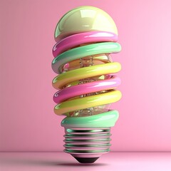 Poster - Abstract swirling light bulb design in a modern minimalist lamp