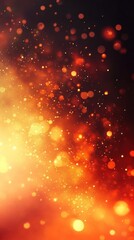 Poster - Abstract Background of Warm Glowing Particles with a Soft Focus in Shades of Orange and Yellow. Ideal for Creative Design and Artistic Projects.