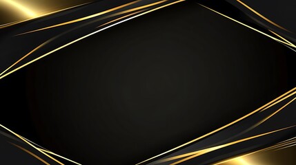 Aufkleber - Abstract Black Gold Geometric Design Background
