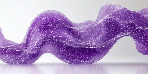 Wall Mural - Abstract Visualization of a Flowing Purple Wave with Intricate Texture and Sparkling Elements in a Contemporary and Minimalistic Design Style