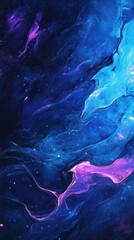 Poster - Abstract cosmic background with vibrant shades of blue, purple, and pink swirling together to create a mystical and captivating design for digital projects.