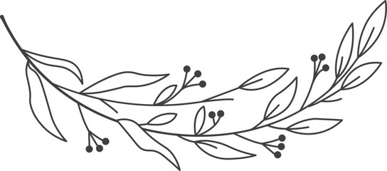 Wall Mural - flowers branch outline