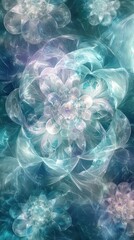Poster - Ethereal Abstract Floral Design in Soft Pastels with a Dreamy Texture, Perfect for Backgrounds and Visual Artwork in a Serene Color Palette