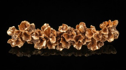 Poster - A stunning close-up of raw gold nuggets clustered together on a black background, emphasizing the richness and elegance of natural gold.