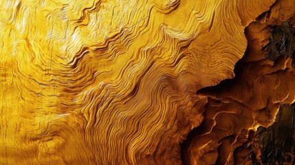 Poster - Beautiful close-up of pine wood featuring rich yellowish hues and detailed grain patterns, highlighting the organic elegance of nature.