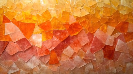 Sticker - Abstract background of orange and pink gemstone mosaic.