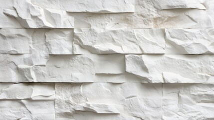 Poster - Textured rustic white stone wall, ideal for architectural backgrounds, with natural weathering and organic patterns adding charm.