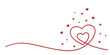 © pepaya - Valentine's day. Continuous line heart shape border with painted heart on transparent background