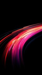 Fototapete - Abstract Light Trails Displaying Vibrant Colors in a Dynamic Motion Blur Against a Black Background for Creative Visual Designs and Technologies