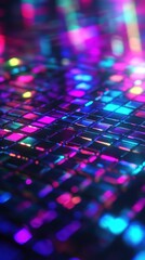 Poster - Vibrant and Colorful Abstract Background with Shiny Tiles Reflecting Light in Vivid Rainbow Hues, Ideal for Creative Projects and Designs