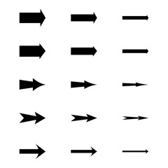 Poster - Arrow variations set. Curved and straight forms. Geometric path styles. Minimal vector graphic.