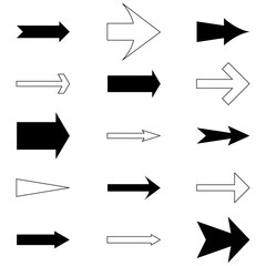 Poster - Directional arrow shapes. Graphic navigation symbols. Bold vector arrows. Modern pointer designs.